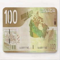 100 Canadian Dollar Bill Mouse Pad