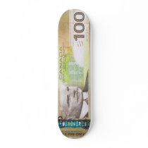 100 Canadian Dollar Bill Skateboard Mini