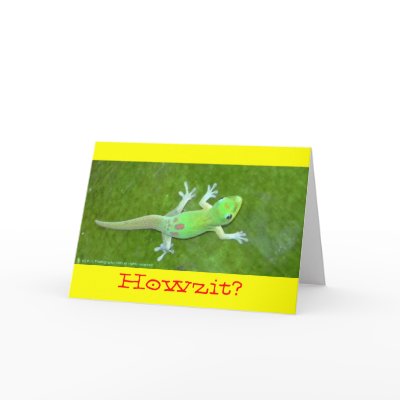 100% Certified Organic Kona Coffee Day~Gecko card by bwissinger
