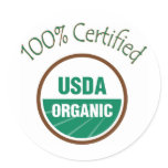 100% Certified USDA Organic Round Stickers