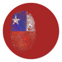 100% Chilean DNA fingerprint flag of Chile Round Sticker