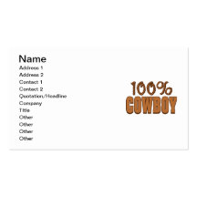 100% Cowboy Business Cards