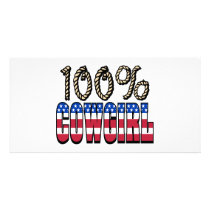 100% Cowgirl Photo Greeting Card