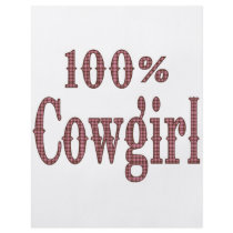 100% Cowgirl - (pink & brown plaid lettering) Custom Flyer