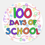 100 Days of School Confetti Round Stickers