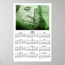 100 Dollar Bill Poster Calendar