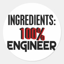 100% Engineer Round Stickers
