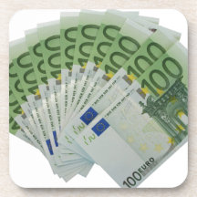 100 Euro money banknotes Coaster