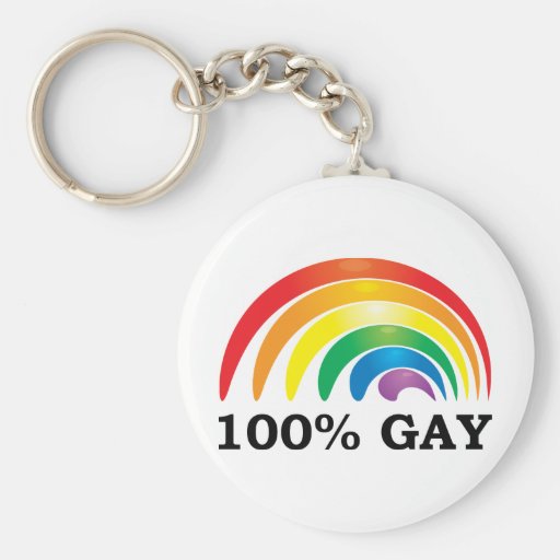 100% Gay Key Chain