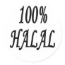 100% HALAL RONDE STICKER