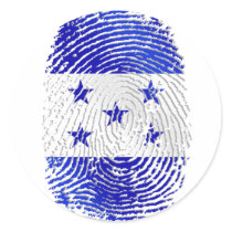100% Honduran flag of Honduras DNA fingerprint Round Stickers
