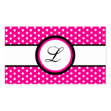100 Hot Pink White Polkadot Pokadot Business Card