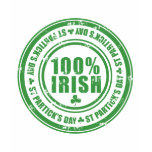 100% Irish St Patrick's Day - Ireland Stamp Beer Shirts