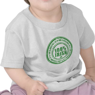 100% Irish St Patrick's Day - Ireland Stamp Beer T Shirt by CarbonClothing