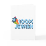 100% JEWISH + Magen David greeting card