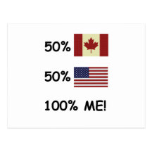 100% ME Canadian/American Postcard