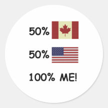 100% ME Canadian/American Stickers