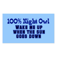 100% Night Owl Business Card Template
