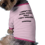 100% organic pet T-shirt pet clothing