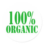 100% Organic Round Stickers