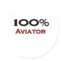 100 Percent Aviator Round Sticker