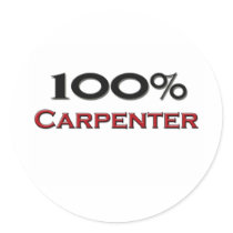 100 Percent Carpenter Round Stickers