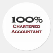 100 Percent Chartered Accountant Round Stickers