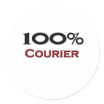 100 Percent Courier Round Sticker