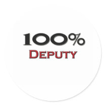 100 Percent Deputy Round Stickers