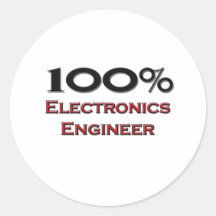 100 Percent Electronics Engineer Round Stickers