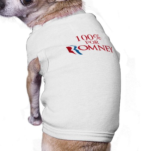 100 PERCENT FOR ROMNEY.png Doggie T Shirt