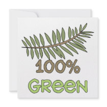 100 Percent Green T-shirts and Gifts Custom Invitations