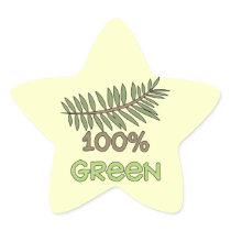 100 Percent Green T-shirts and Gifts Star Sticker