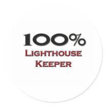 100 Percent Lighthouse Keeper Round Stickers