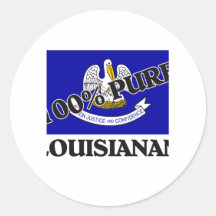 100 Percent Louisianan Round Stickers