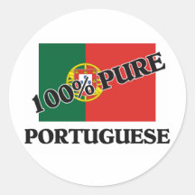 100 Percent PORTUGUESE Round Sticker