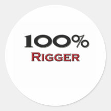 100 Percent Rigger Round Sticker