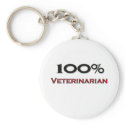 100 Percent Veterinarian Technician keychains