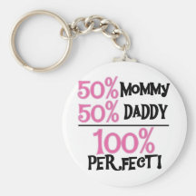 100% Perfect - Pink Tshirts and Gifts Key Chain