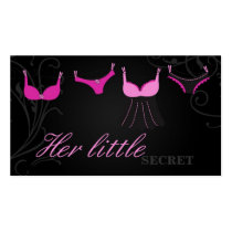 100 Pink and Black Lingerie Bra Business Card