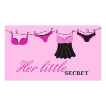 100 Pink and Black Lingerie Bra Business Card