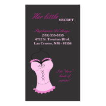 100 Pink and Black Lingerie Bra Business Card