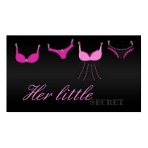 100 Pink and Black Lingerie Bra Business Card