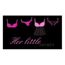 100 Pink and Black Lingerie Bra Business Card