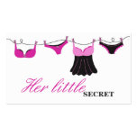 100 Pink and Black Lingerie Bra Business Card