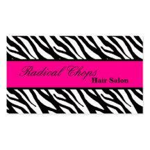 100 Pink Black Zebra Print Pattern Business Card
