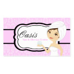 100 Pink Damask Spa Therapy Massage Business Card