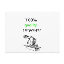 100% quality carpenter postcard