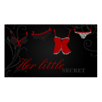 100 Red and Black Lingerie Bra Business Card