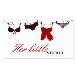 100 Red and Black Lingerie Bra Business Card
